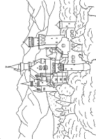 A coloring page of castle
